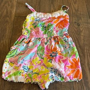 Lilly‎ Pulitzer Girls Floral Shorts Romper Size 6